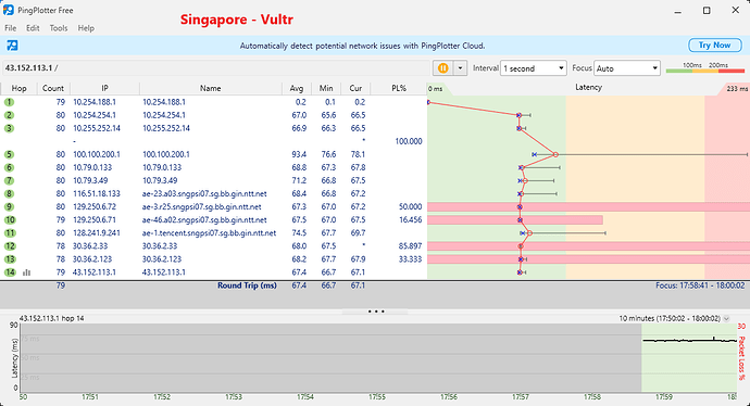 PingPlotter_Singapore - Vultr