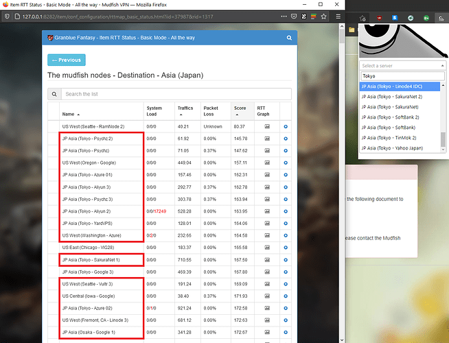 RTT Status - Basic - Nonexistent Servers