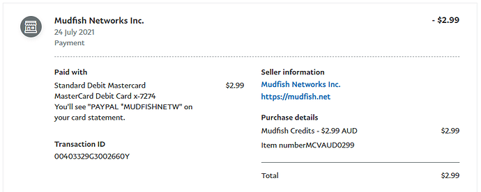 Mudfish Transaction
