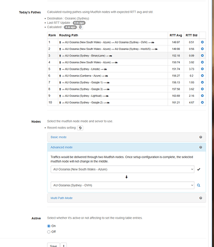 Mudfish node settings