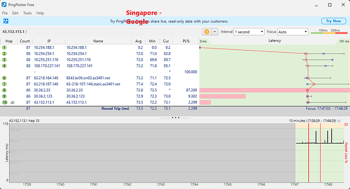 PingPlotter_Singapore - Google